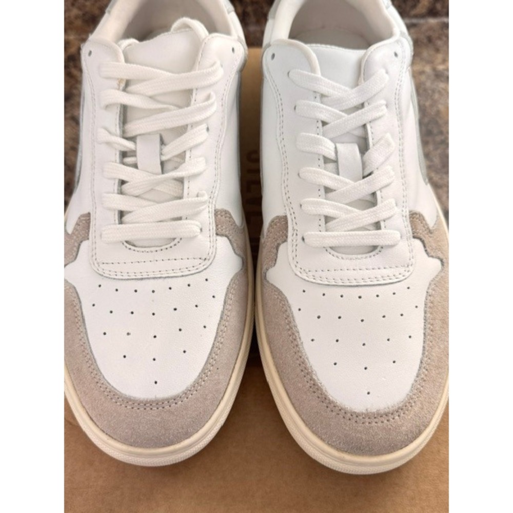 Steve Madden Centre Mens White Silver Suede Leather Sneakers CENT05M1 9.5 - Picture 6 of 14